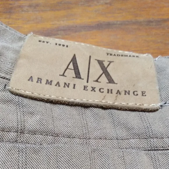 Giorgio Armani Exchange Private Members Pants, Size 33, Tan with Wide Pi… - Picture 8 of 12